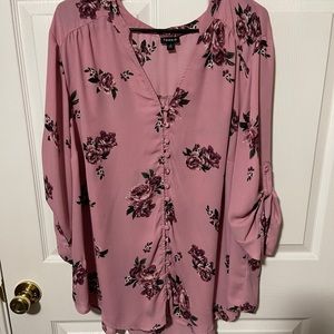 Torrid 4 floral Harper style button down